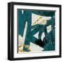 Teal and Flare Square B-Cynthia Alvarez-Framed Art Print