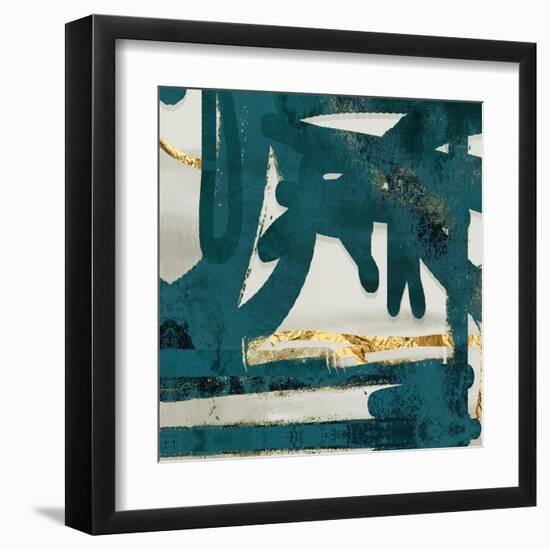 Teal and Flare Square D-Cynthia Alvarez-Framed Art Print