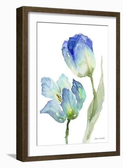 Teal and Lavender Tulips III-Lanie Loreth-Framed Art Print