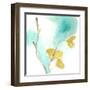 Teal and Ochre Ginko I-June Vess-Framed Art Print