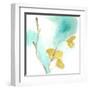 Teal and Ochre Ginko I-June Vess-Framed Art Print