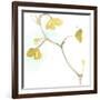 Teal and Ochre Ginko II-June Vess-Framed Art Print