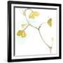 Teal and Ochre Ginko II-June Vess-Framed Art Print