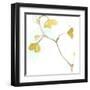 Teal and Ochre Ginko II-June Vess-Framed Art Print