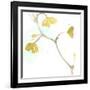 Teal and Ochre Ginko II-June Vess-Framed Art Print