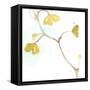 Teal and Ochre Ginko II-June Vess-Framed Stretched Canvas