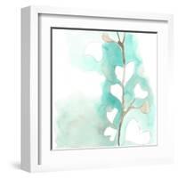 Teal and Ochre Ginko III-June Vess-Framed Art Print