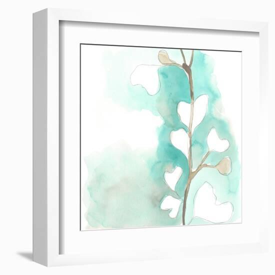 Teal and Ochre Ginko III-June Vess-Framed Art Print