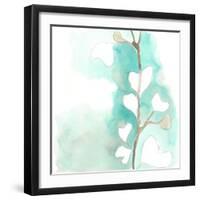 Teal and Ochre Ginko III-June Vess-Framed Art Print