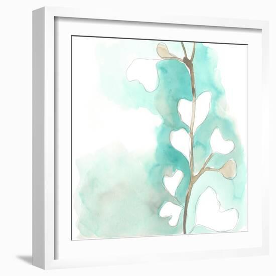 Teal and Ochre Ginko III-June Vess-Framed Art Print