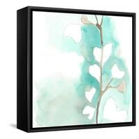 Teal and Ochre Ginko III-June Vess-Framed Stretched Canvas