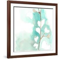 Teal and Ochre Ginko III-June Vess-Framed Art Print