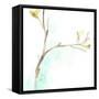 Teal and Ochre Ginko IV-June Vess-Framed Stretched Canvas