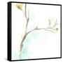 Teal and Ochre Ginko IV-June Vess-Framed Stretched Canvas