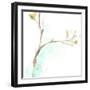 Teal and Ochre Ginko IV-June Vess-Framed Art Print
