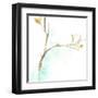 Teal and Ochre Ginko IV-June Vess-Framed Art Print