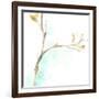 Teal and Ochre Ginko IV-June Vess-Framed Art Print