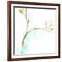 Teal and Ochre Ginko IV-June Vess-Framed Art Print