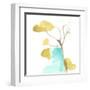 Teal and Ochre Ginko IX-June Vess-Framed Art Print