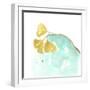 Teal and Ochre Ginko VI-June Vess-Framed Art Print