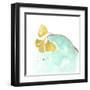 Teal and Ochre Ginko VI-June Vess-Framed Art Print