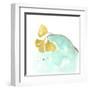 Teal and Ochre Ginko VI-June Vess-Framed Art Print