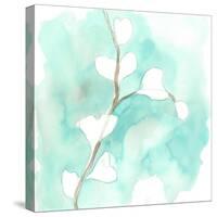Teal and Ochre Ginko VII-June Vess-Stretched Canvas