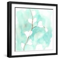 Teal and Ochre Ginko VII-June Vess-Framed Art Print