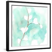 Teal and Ochre Ginko VII-June Vess-Framed Art Print