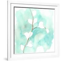 Teal and Ochre Ginko VII-June Vess-Framed Art Print