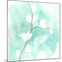 Teal and Ochre Ginko VII-June Vess-Mounted Art Print