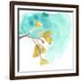 Teal and Ochre Ginko VIII-June Vess-Framed Art Print