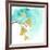 Teal and Ochre Ginko VIII-June Vess-Framed Art Print