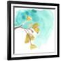 Teal and Ochre Ginko VIII-June Vess-Framed Art Print