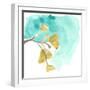 Teal and Ochre Ginko VIII-June Vess-Framed Art Print