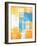 Teal And Orange Abstract Art Painting-T30Gallery-Framed Art Print