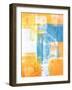 Teal And Orange Abstract Art Painting-T30Gallery-Framed Art Print