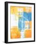 Teal And Orange Abstract Art Painting-T30Gallery-Framed Art Print