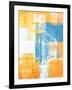 Teal And Orange Abstract Art Painting-T30Gallery-Framed Art Print