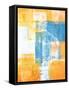 Teal And Orange Abstract Art Painting-T30Gallery-Framed Stretched Canvas