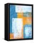 Teal And Orange Abstract Art Painting-T30Gallery-Framed Stretched Canvas