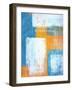 Teal And Orange Abstract Art Painting-T30Gallery-Framed Art Print