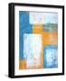 Teal And Orange Abstract Art Painting-T30Gallery-Framed Art Print