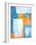 Teal And Orange Abstract Art Painting-T30Gallery-Framed Art Print