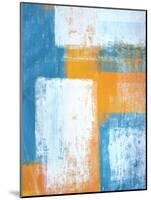 Teal And Orange Abstract Art Painting-T30Gallery-Mounted Art Print