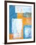 Teal And Orange Abstract Art Painting-T30Gallery-Framed Art Print