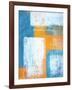 Teal And Orange Abstract Art Painting-T30Gallery-Framed Art Print