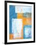 Teal And Orange Abstract Art Painting-T30Gallery-Framed Art Print