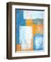 Teal And Orange Abstract Art Painting-T30Gallery-Framed Art Print