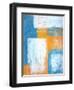 Teal And Orange Abstract Art Painting-T30Gallery-Framed Art Print